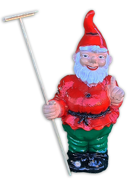 Grote tuinkabouter, Hans Hark, 92cm met rood jasje en rode muts