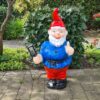 Lambert Lamp, een super grote tuinkabouter van 92cm hoog! Blauw