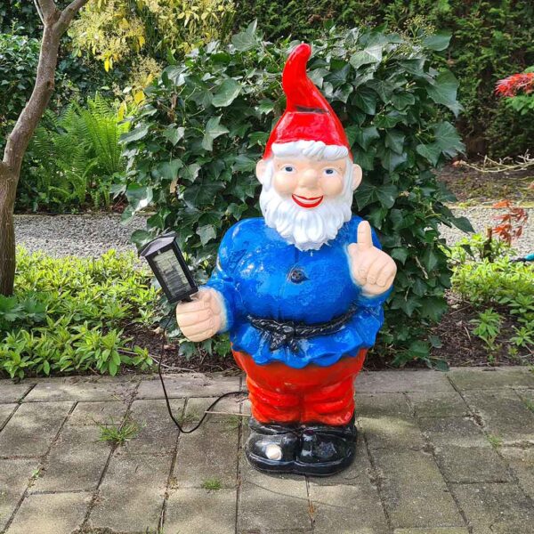 Lambert Lamp, een super grote tuinkabouter van 92cm hoog! Blauw