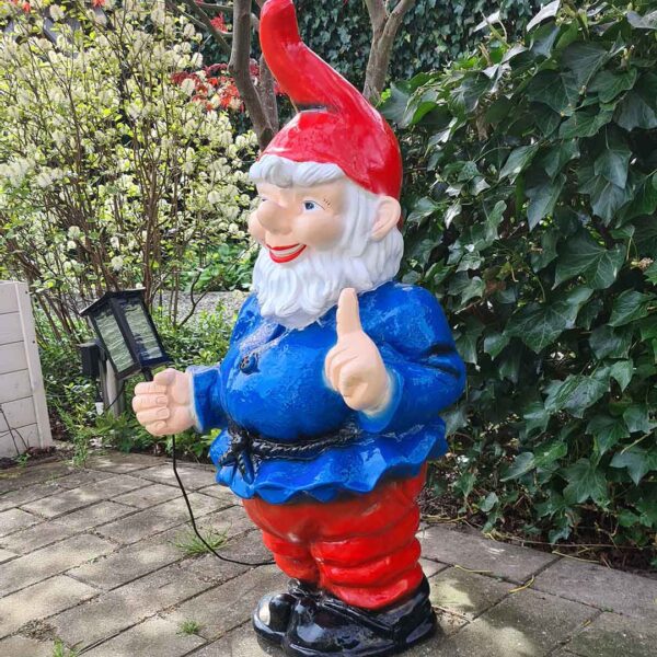 Lambert Lamp, een super grote tuinkabouter van 92cm hoog! Blauw