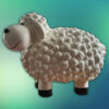 Tuinbeeld van Lammy het schaapje, ca. 30 cm hoog in wit - een super schattig schaapje met een vrolijke uitstraling, ideaal voor je gazon of balkon.