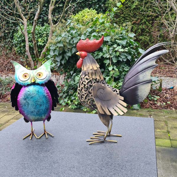 Chique metalen haan: een imposant pronkstuk van klasse!