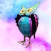 Grote kleurrijke uil van metaal