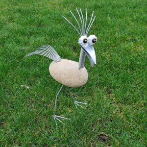 Metalen wiebelvogel van echt steen