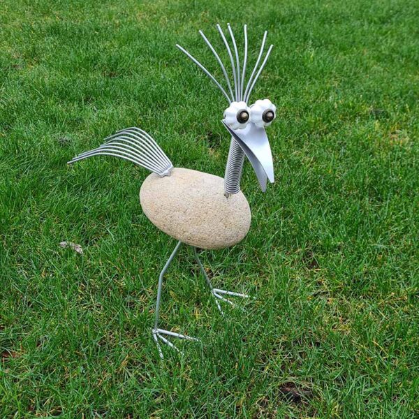 Metalen wiebelvogel van echt steen
