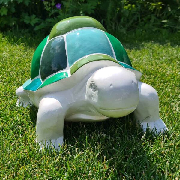 Schildpad slowy, met gekleurd geblokt schild