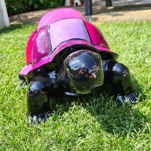 Schildpad slowy, met gekleurd geblokt schild
