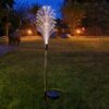 Lichtgevende tuinpluim op zonne-energie avond
