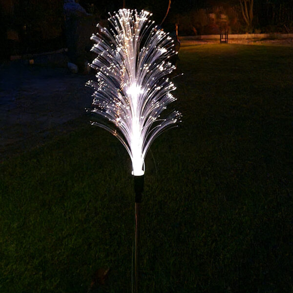 Lichtgevende tuinpluim op zonne-energie avond